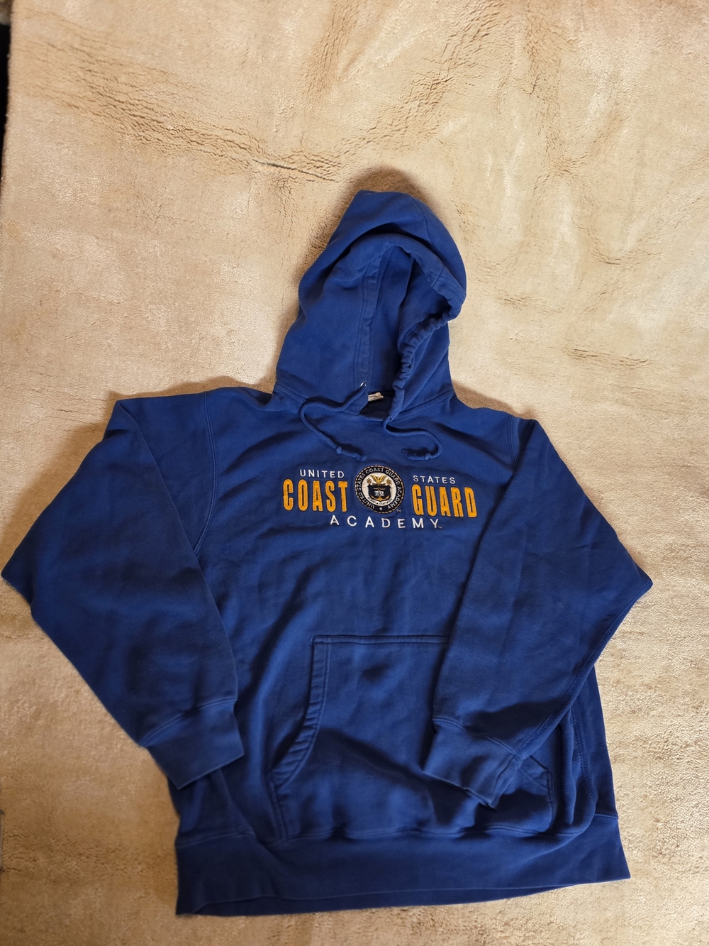 Coast Guard Academy Hooded Sweatshirt - Blue Large
